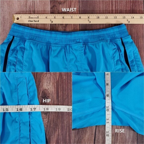 Lululemon Mens Medium 8.5" Inseam Pace Breaker Lined Short Blue Shorts Pockets - Picture 13 of 14